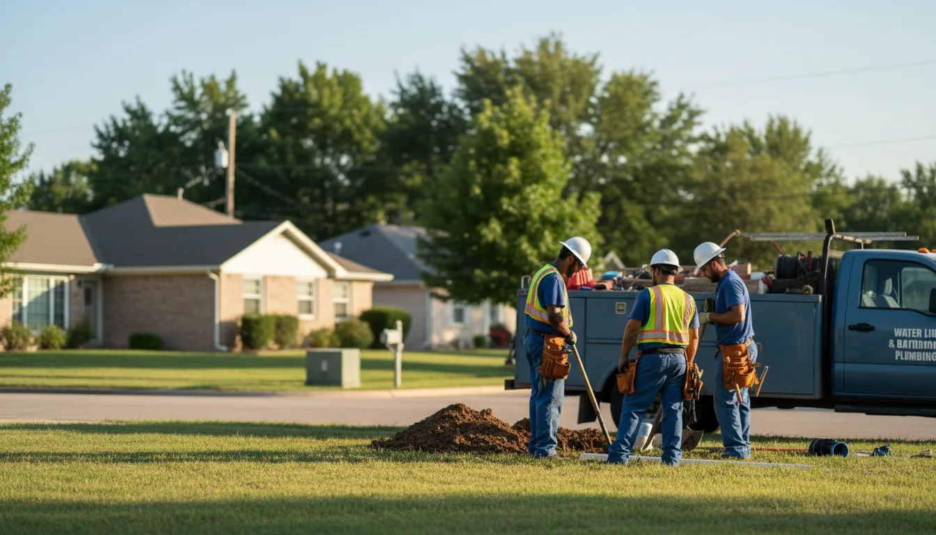 Residential water line and bathroom plumbing service in Oakhurst, OK